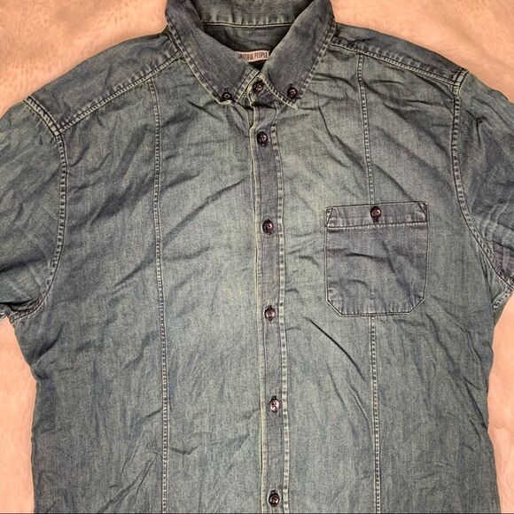 Sz Small Drykorn Denim Blue Collar Shirt - Picture 11 of 11